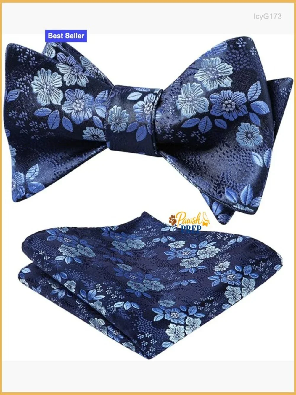 Self-Tie Bow Tie Set with Pocket Square, Silk Blend, Formal Occasions